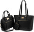 LOVEVOOK Handbags for Women Fashion Tote Bags Shoulder Bag Top Handle Satchel Purse Set 3Pcs (3Pcs Set, A-1514-Black)