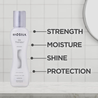 Silk Therapy Original, Reconstructing Treatment for Adding Shine &amp; Helping Mend Split Ends, Sulfate, Paraben, &amp; Cruelty-Free, 2.26 Oz