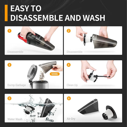 Car Vacuum, Portable Cyclone Handheld Vacuum, Dustbuster Quick Cleaner for Home, Car