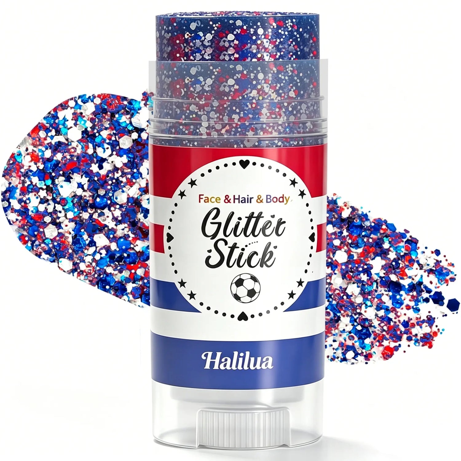 4Th of July Glitter Stick | Red, White &amp; Blue Body &amp; Hair Sparkle for Independence Day Party, Festival &amp; Fun Holiday Look