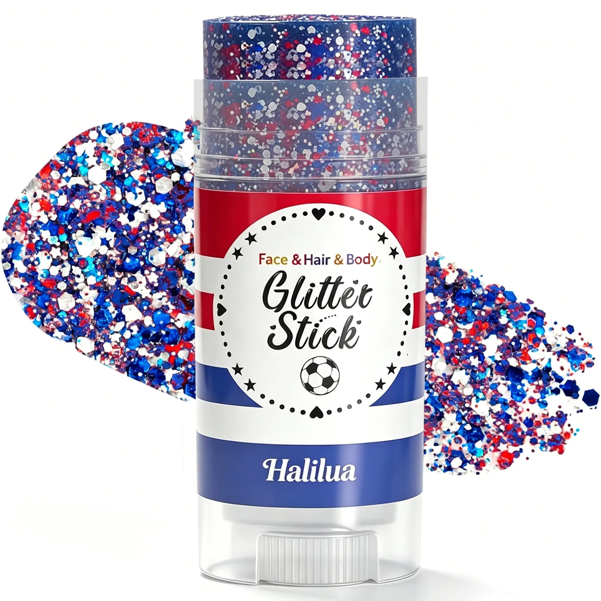 4Th of July Glitter Stick | Red, White &amp; Blue Body &amp; Hair Sparkle for Independence Day Party, Festival &amp; Fun Holiday Look