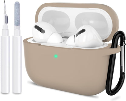 ATUAT for Airpods Pro 1St/2Nd Generation Case Cover, Protective Silicone Skin Accessories with Keychain for Women Men for Apple Airpods Pro 2019/2022 Charging Case,Front LED Visible-Midnight Green