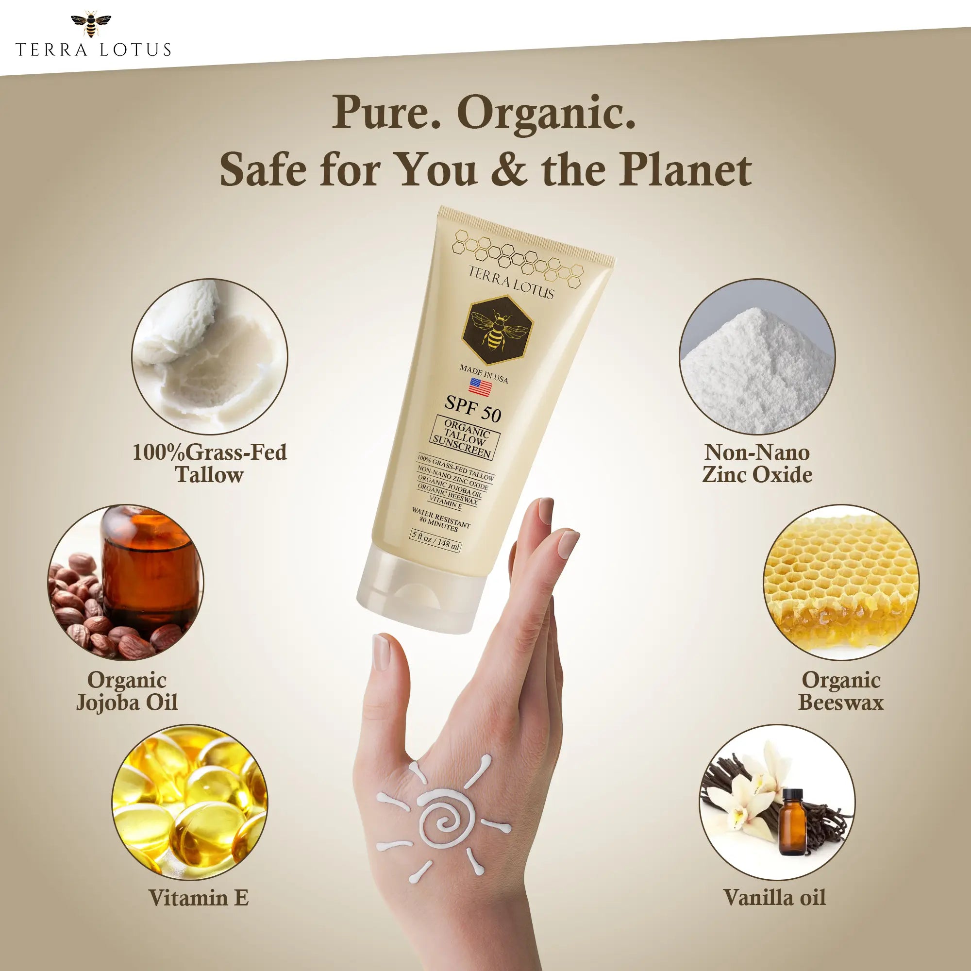 URBNOVA SPF 50 sunscreen rubbed into skin — even finish, minimal white cast