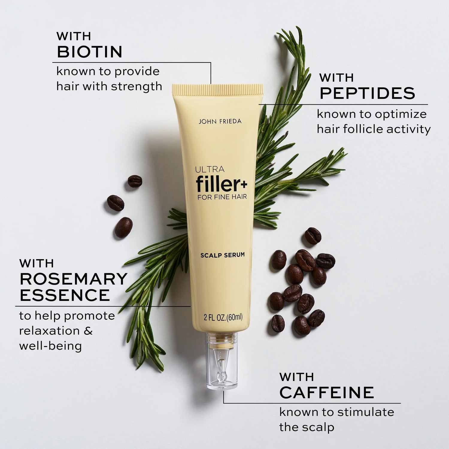 Ultrafiller+ Biotin Hair Density Scalp Serum for Fine Hair, Scalp Treatment, 2 Oz