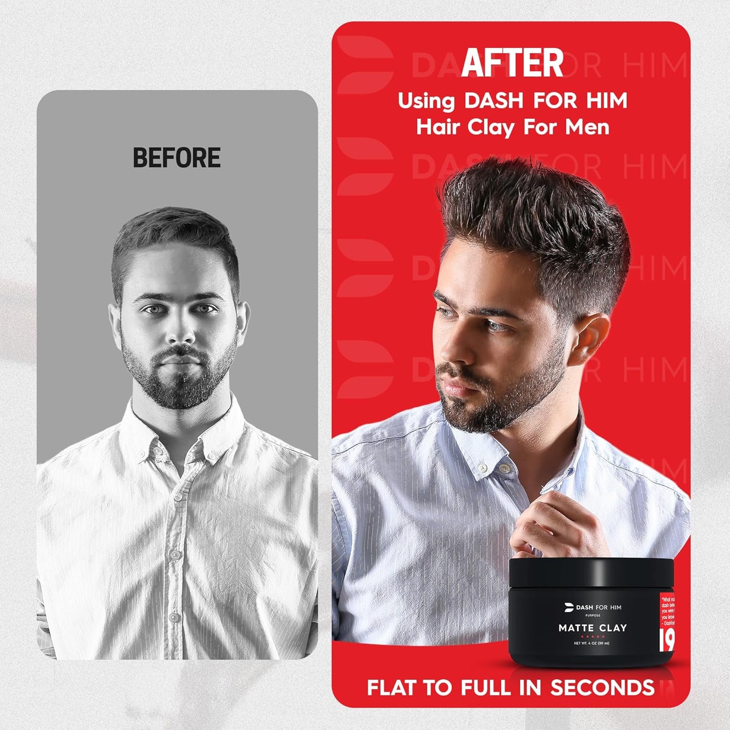 Hair Clay for Men – Matte Finish | Medium Hold, Adds Volume &amp; Texture | Scented, Clean Ingredients, Non-Greasy &amp; Easy to Wash Out | Barber-Grade Men’S Styling Clay | Made in the USA 2Oz