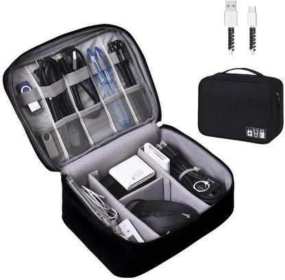 Orgawise Electronics Organizer, Electronic Accessories Bag Travel Cable Organizer Three-Layer for Ipad Mini, Kindle, Hard Drives, Cables, Chargers