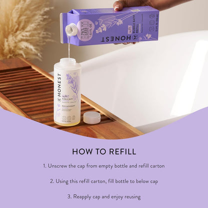 Foaming Bubble Bath Refill Carton, Gentle for Baby, Naturally Derived, Tear-Free, Hypoallergenic, Lavender Calm, 32 Fl Oz