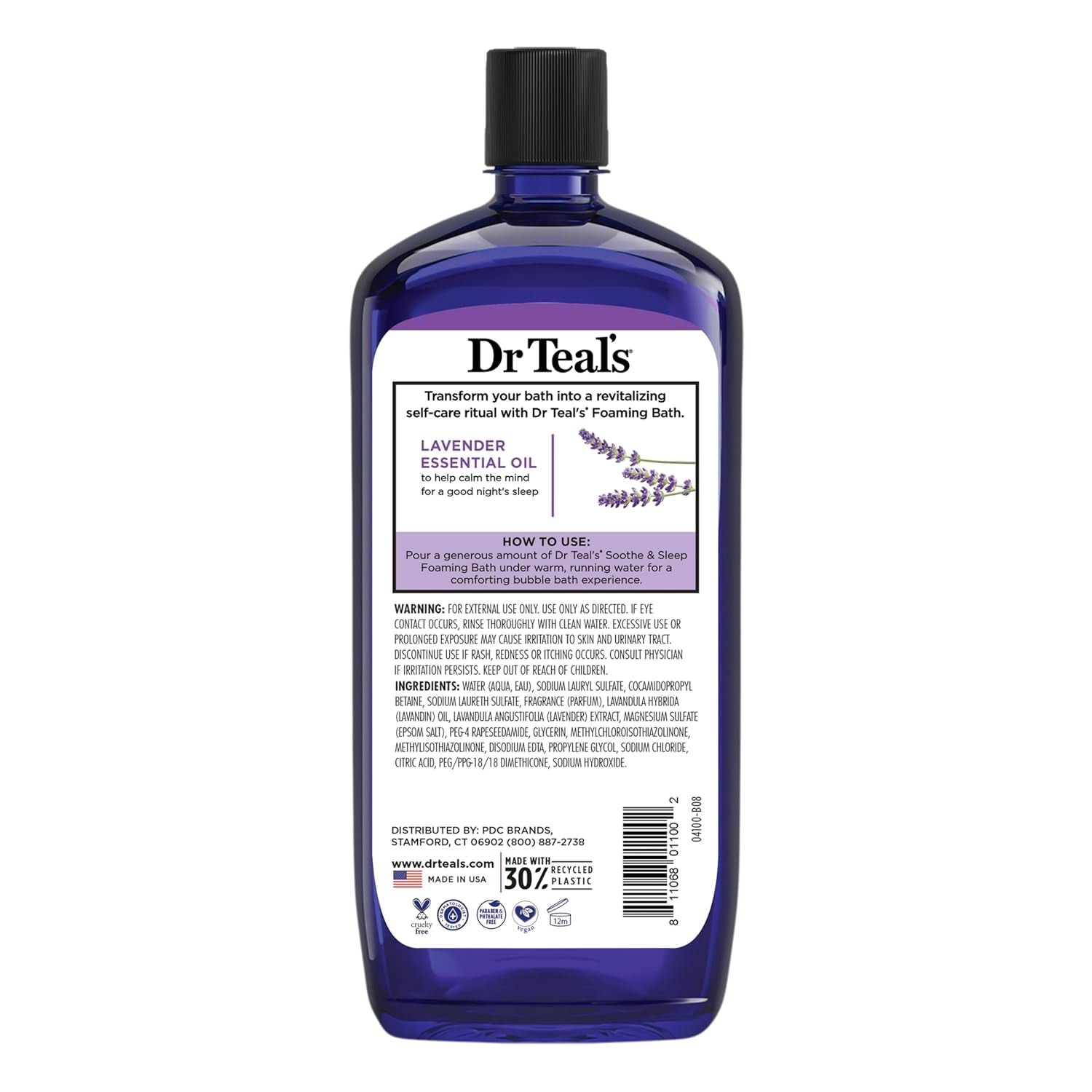 Foaming Bath with Pure Epsom Salt, Soothe &amp; Sleep with Lavender, 34 Fl Oz (Pack of 2)