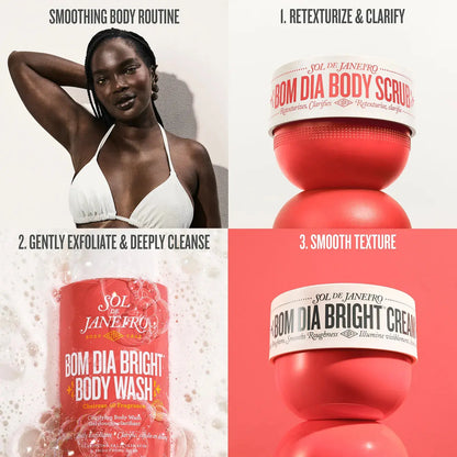 Sol De Janeiro Bom Dia Body Scrub - Retexturizing &amp; Clarifying Scrub with Cheirosa 40 Scent for Smooth Radiant Skin