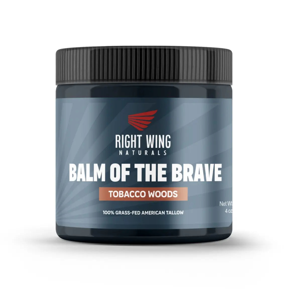 Right Wing Naturals Balm of the Brave – Grass-Fed Beef Tallow Men’S Balm (4 Oz) – Rugged Moisture for Hands, Face, Beard &amp; Scars – American-Made – Scents: White Oak &amp; Vanilla or Tobaco Woods – No Chemicals, No Compromise