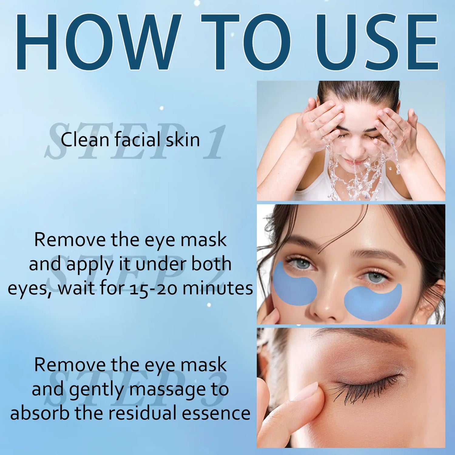 Collagen &amp; Retinol under Eye Mask Gel, 60 Pcs Moisture Hydrate Moisturizing Deep-Hydrating Eye Masks, Collagen Eye Patches, Eye Care Product for Women and Men, Moisturizer 