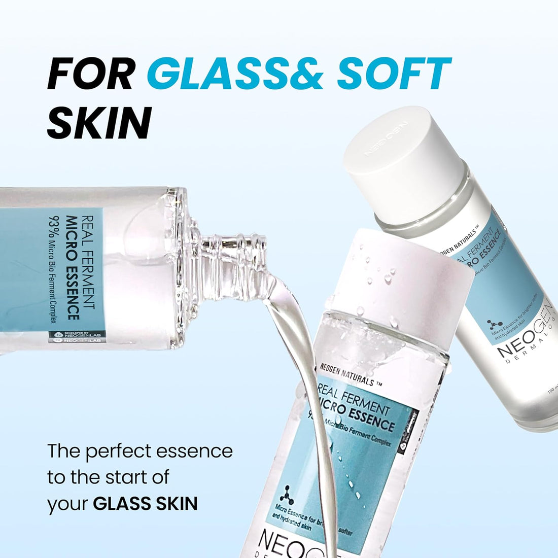 DERMALOGY by NEOGEN Real Ferment Micro Essence, Korean Skincare Toner &amp; Essence with 93% Ferments for Instant Hydration and Healthy-Looking Skin, 5.07 Fl Oz (150 Ml)