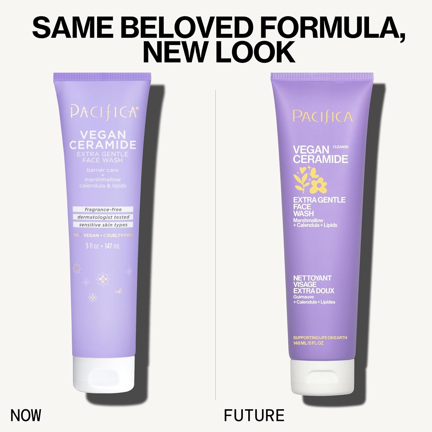 Face Wash for Sensitive Skin Facial Cleanser Vegan Ceramide Barrier Repair Extra Gentle for Daily Fragrance Free for Sensitive Skin, Clean Beauty, Vegan &amp; Cruelty-Free Dermatologist Tested