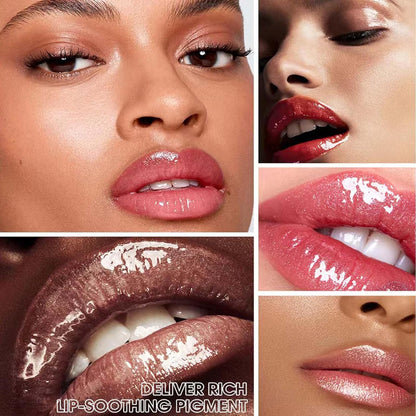 Nude Brown Lip Gloss Plumping Glitter Lip Gloss for Girls Women Lip Plumping Tinted Lipgloss High Pigment Plumper Long Lasting Moisturizing Lip Gloss Oil Shimmer Natural Lipstick Lip Liner(02