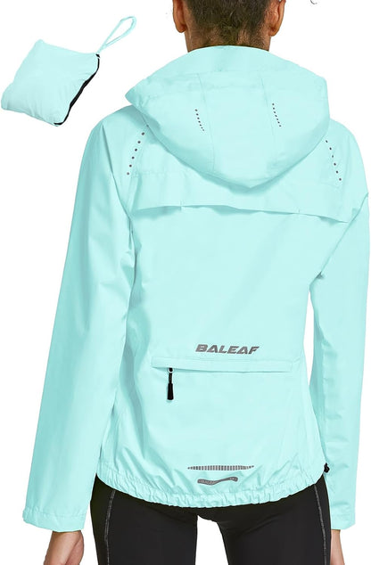Baleaf Packable Rain Jacket Women Waterproof Lightweight Jackets Hooded