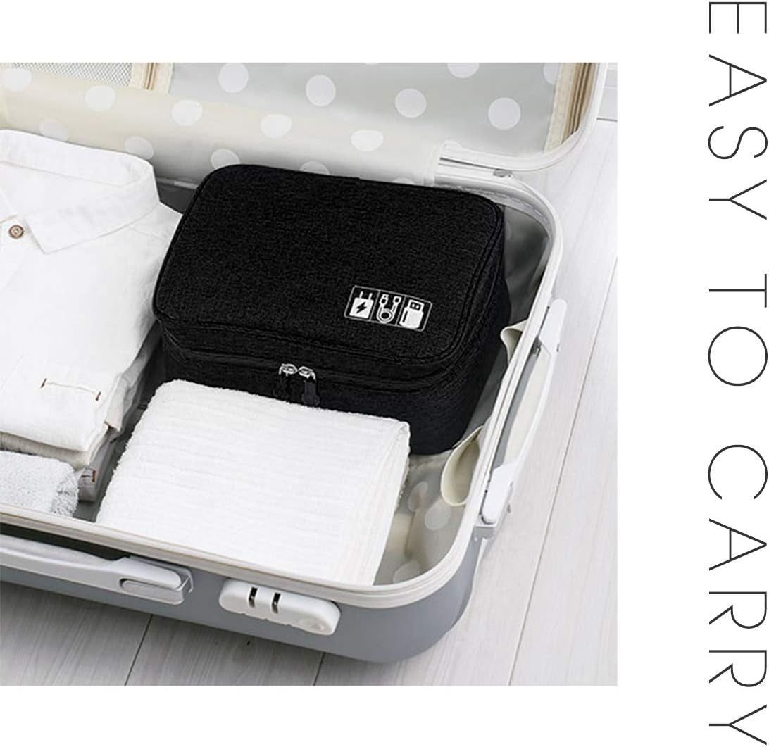 Orgawise Electronics Organizer, Electronic Accessories Bag Travel Cable Organizer Three-Layer for Ipad Mini, Kindle, Hard Drives, Cables, Chargers