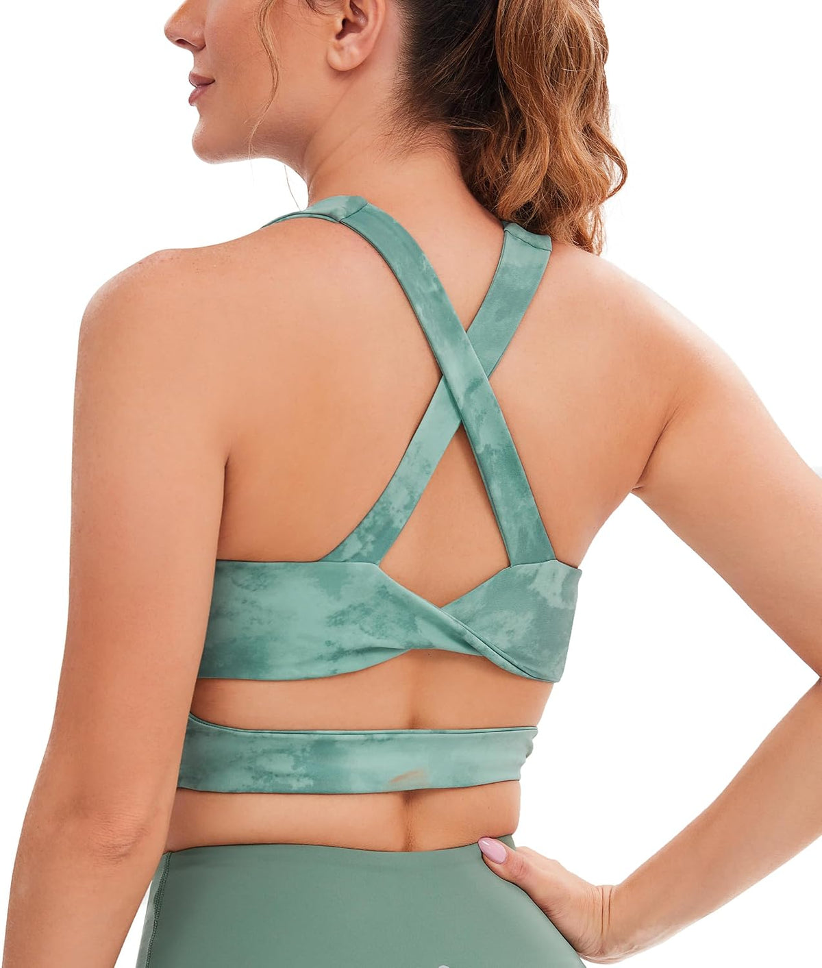 Sports Bras for Women Criss-Cross Back Padded Workout Tank Tops Medium Support Crop Tops for Women