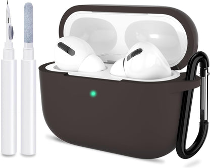 ATUAT for Airpods Pro 1St/2Nd Generation Case Cover, Protective Silicone Skin Accessories with Keychain for Women Men for Apple Airpods Pro 2019/2022 Charging Case,Front LED Visible-Midnight Green
