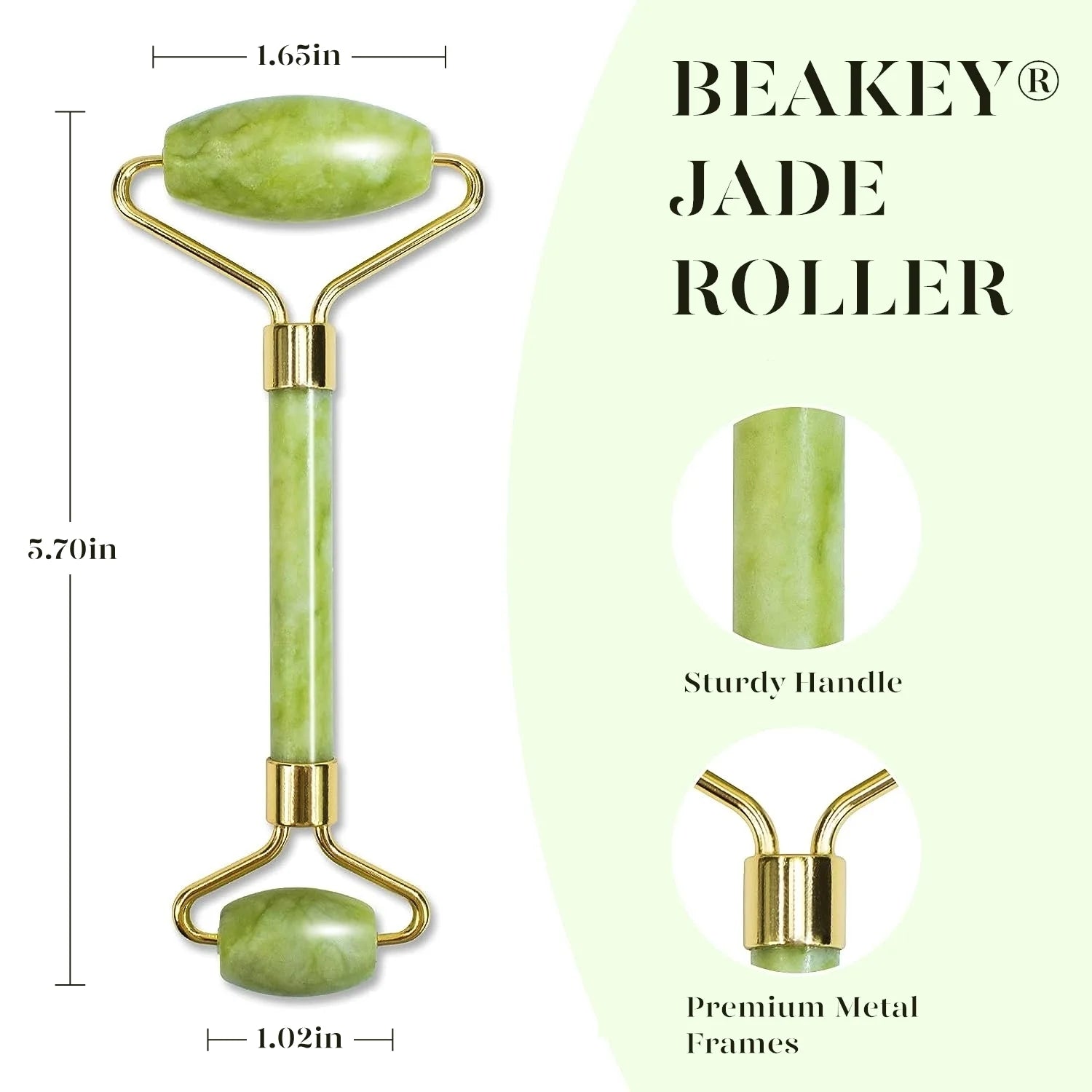 Jade Roller &amp; Gua Sha, Natural Jade Face Roller Gua Sha Tool Facial Skin Care Supplies, Green