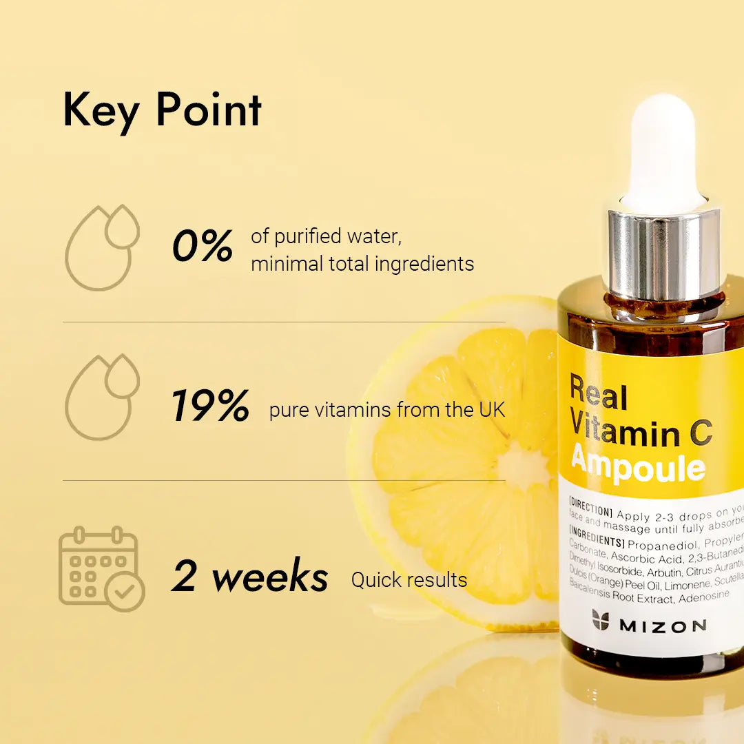 MIZON 7 Vegan Peptide &amp; Vitamin C Booster Set – 7 Peptides + 19% Pure Vitamin C Ampoule, Hydrating &amp; Antioxidant Serum, Radiance Improvement, Synergy Set | Korean Skincare