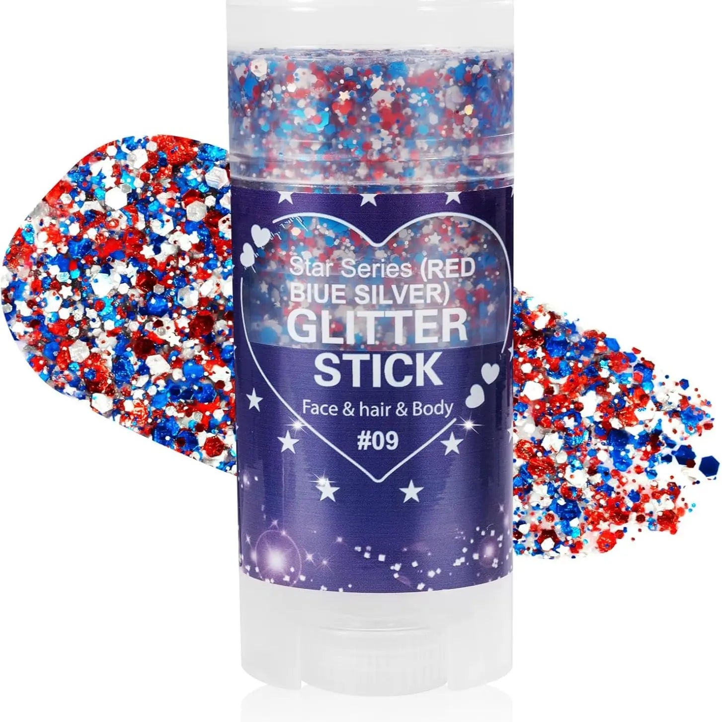 4Th of July Glitter Stick | Red, White &amp; Blue Body &amp; Hair Sparkle for Independence Day Party, Festival &amp; Fun Holiday Look