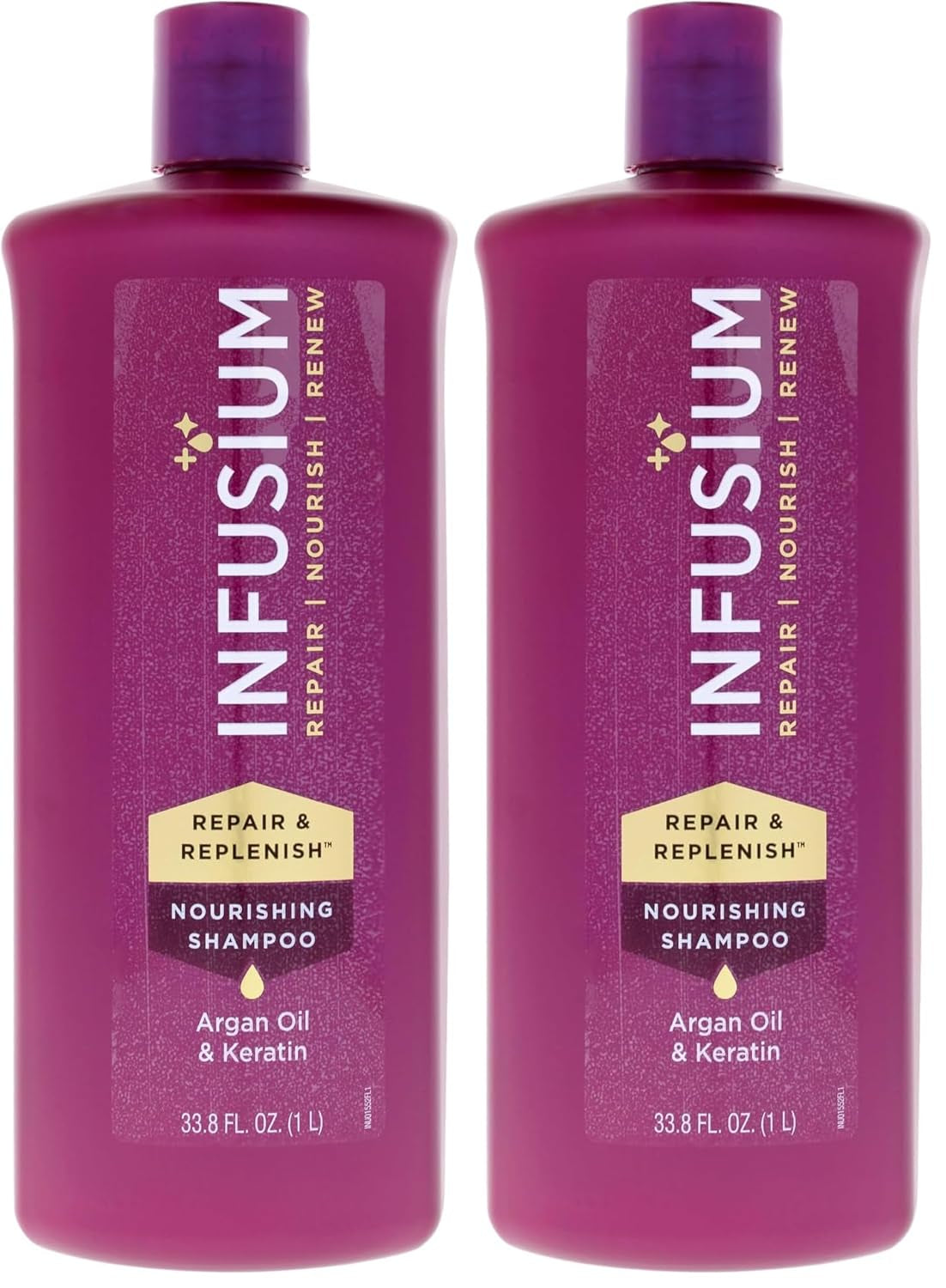Infusium Repair and Replenish Nourishing Shampoo - Hydrating and Clarifying Shampoo for Build up - Ceramides, Keratin, and Argan Oil - 33.8 Oz