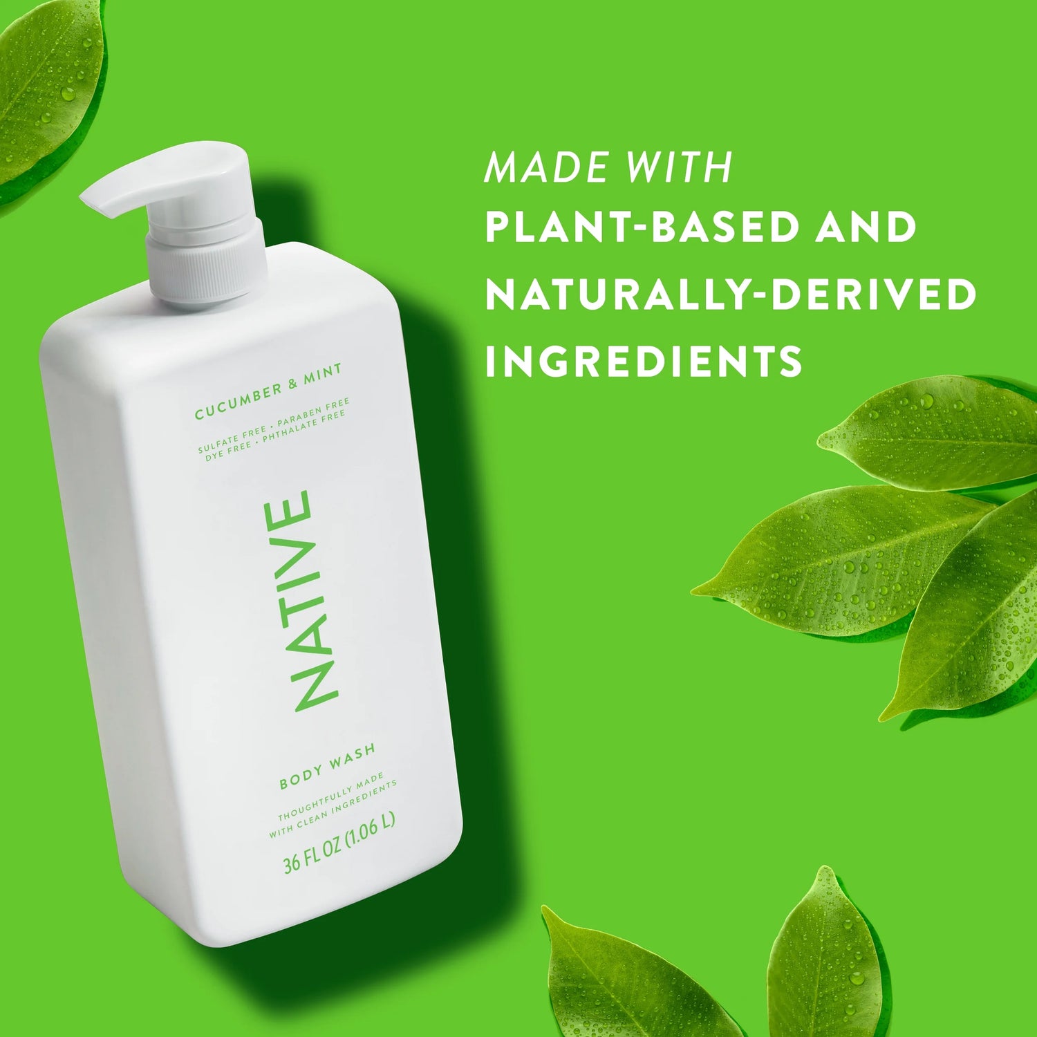 Body Wash Cucumber &amp; Mint Sulfate Free, Paraben Free, for Men and Women, 36 Oz