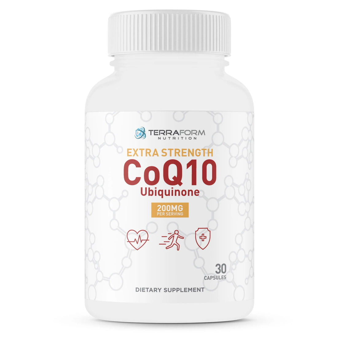 Coq10 200Mg, Extra Strength - Supports Heart Health, Cardiovascular Health &amp; Digestive Health - Fat Soluble Natural Supplement - Coenzyme Q-10 (Ubiquinone)