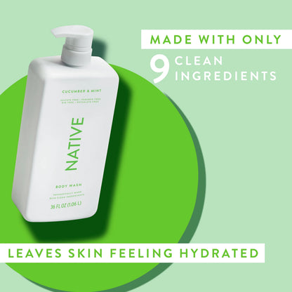Body Wash Cucumber &amp; Mint Sulfate Free, Paraben Free, for Men and Women, 36 Oz