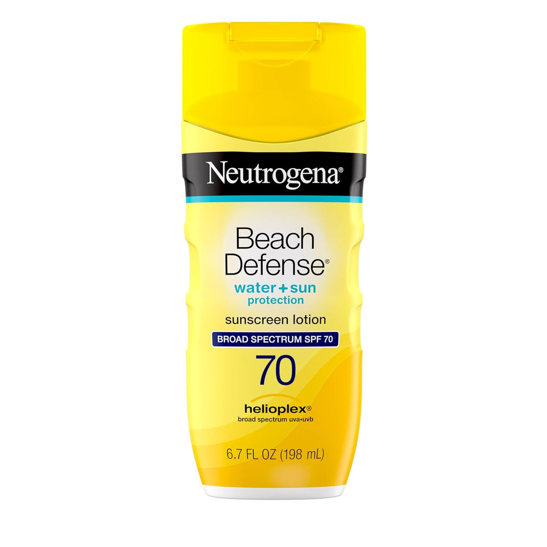 Sunscreen Lotion Beach Defense SPF 70, Face &amp; Body Sunscreen, Broad Spectrum, Fast Absorbing, 6.7 Fl Oz, Water Resistant 80 Min, Oil-Free, Oxybenzone &amp; Octinoxate Free