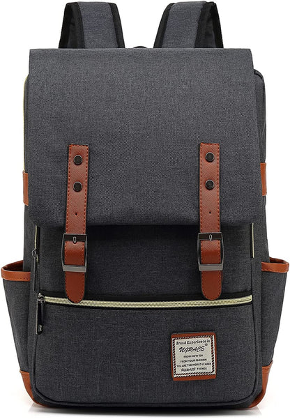 UGRACE Slim Business Laptop Backpack Casual Daypacks College Shoulder Bag for Men Women, Tear Resistant Unique Travelling Backpack Fits up to 15.6 Inch Laptop in ‎Charcoal Black