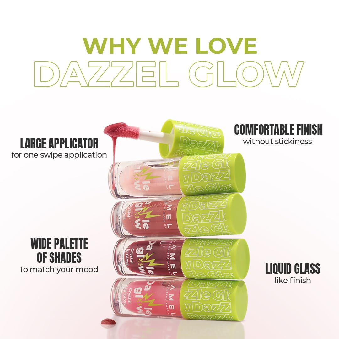 Lamel Dazzle Glow Crystal Clear Lip Gloss - Hydrating Lip Gloss - Non Sticky - Colored - Moisturizing - №404 You Can