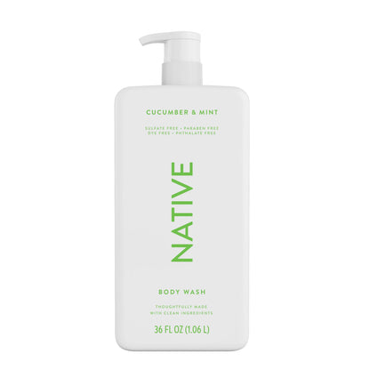 Body Wash Cucumber &amp; Mint Sulfate Free, Paraben Free, for Men and Women, 36 Oz