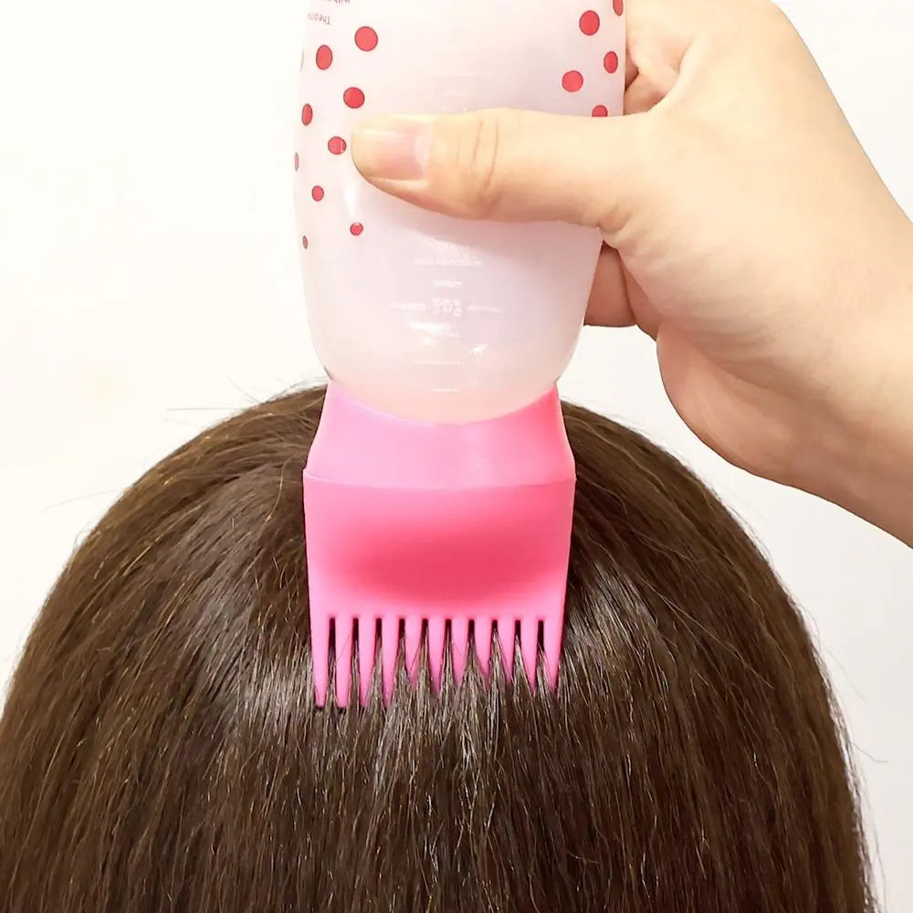 Hair Dye Root Comb Applicator Bottle, 2 Counts Household Hair Dye Auxiliary Brush Bottles, Hair Serum Applicator Bottle, Perm &amp; Dye Hair Oil Applicator, Hair Styling Tool Accessories