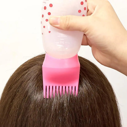 Hair Dye Root Comb Applicator Bottle, 2 Counts Household Hair Dye Auxiliary Brush Bottles, Hair Serum Applicator Bottle, Perm &amp; Dye Hair Oil Applicator, Hair Styling Tool Accessories