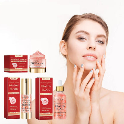 Dragon Blood Facial Care Series, 3 Counts/Set Moisturizing Facial Serum &amp; Cream, Hydrating Skin Care Kit for Women &amp; Men
