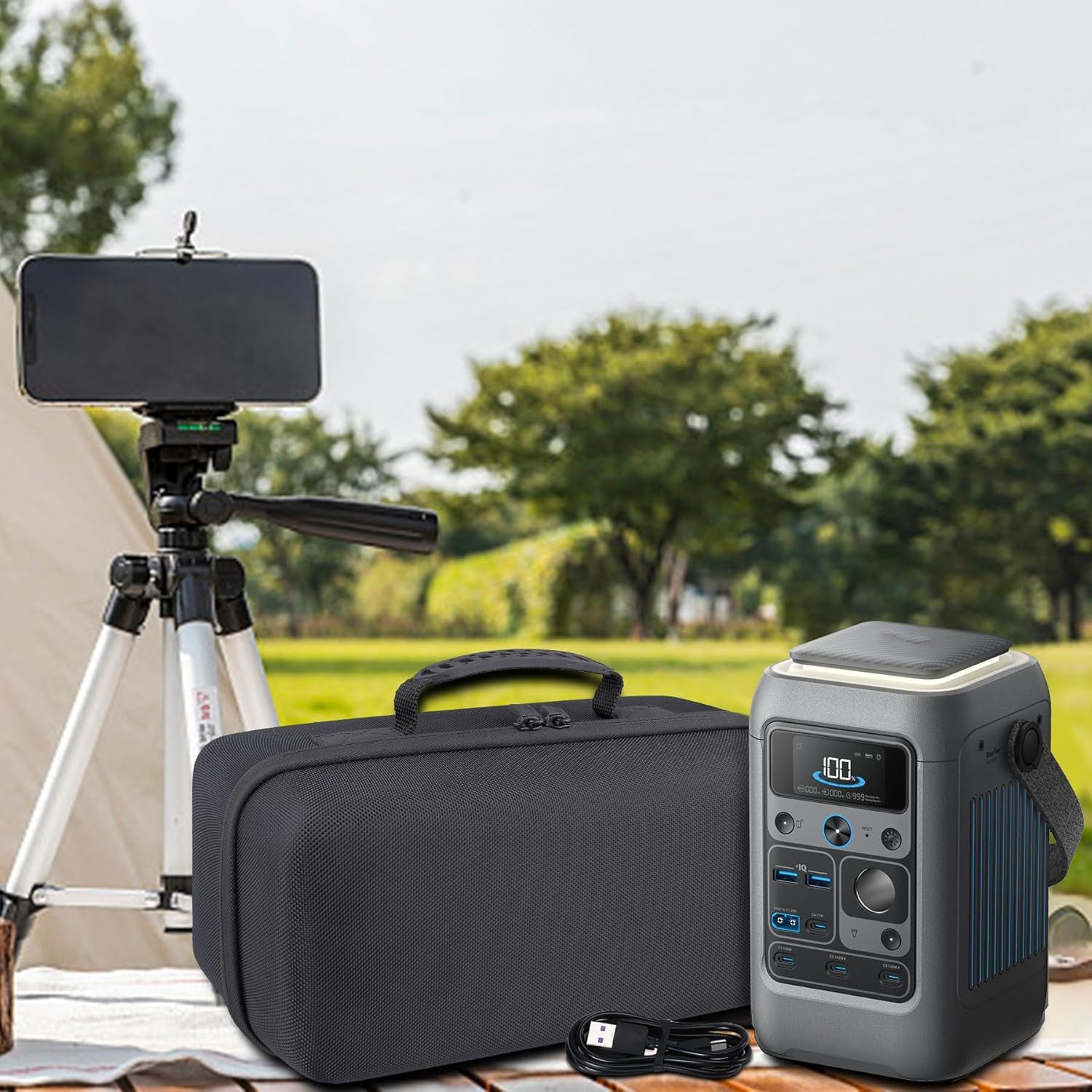 Co2Crea Hard Travel Case Compatible with Anker SOLIX C300 DC Power Bank Station, Outdoor 288Wh 90,000Mah Portable Power Station, 300W Solar Generator