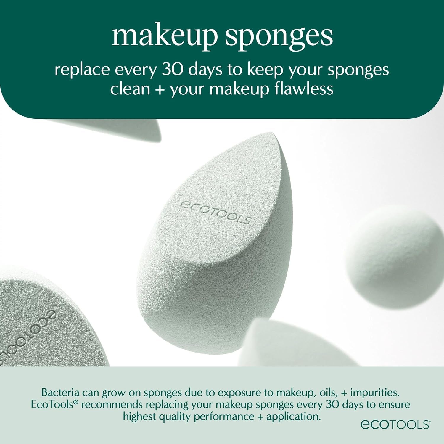 Bioblender Makeup Sponge, Compostable Makeup Blender, for Liquid &amp; Cream Foundation, Sustainable, Seamless Application, Eco-Friendly Beauty Sponge, Cruelty-Free &amp; Latex Free, 1 Count