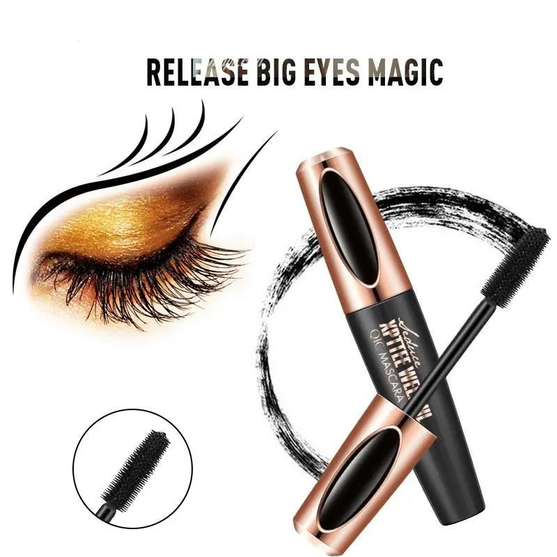 Waterproof Long-Lasting Mascara, 1 Pc Signal Black Glam Eye Lashes Lengthening Volumizing Styling Curling 4D Silicone Mascara Stick, Professional Eye Enhancement Product, Beauty Mascara, Enhancing Mascara, Glam Makeup, Voluminous Lengthening Mascara