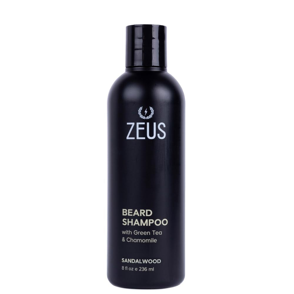 ZEUS Beard Shampoo Wash for Men with Natural Oils (8 Fl Oz) Sandalwood