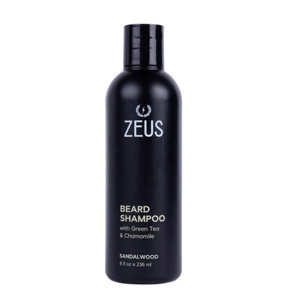 ZEUS Beard Shampoo Wash for Men with Natural Oils (8 Fl Oz) Sandalwood