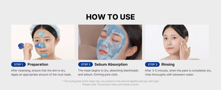 Medicube Home Care Duo for Flawless Skin: Zero Pore Blackhead Mud Facial Mask and Zero Foam Cleanser Free Brush