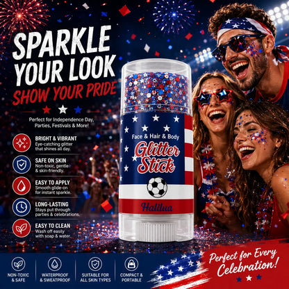 4Th of July Glitter Stick | Red, White &amp; Blue Body &amp; Hair Sparkle for Independence Day Party, Festival &amp; Fun Holiday Look