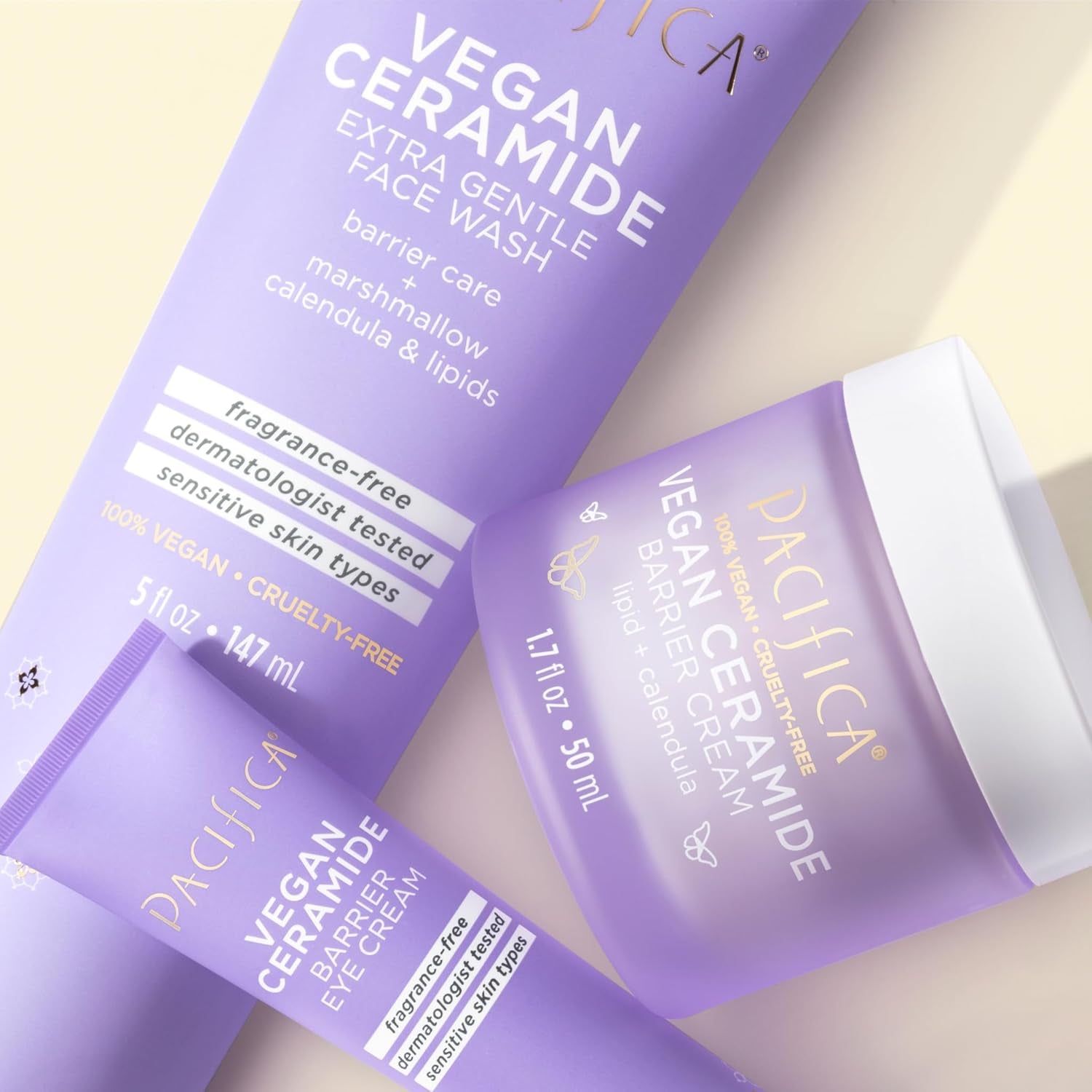 Face Wash for Sensitive Skin Facial Cleanser Vegan Ceramide Barrier Repair Extra Gentle for Daily Fragrance Free for Sensitive Skin, Clean Beauty, Vegan &amp; Cruelty-Free Dermatologist Tested