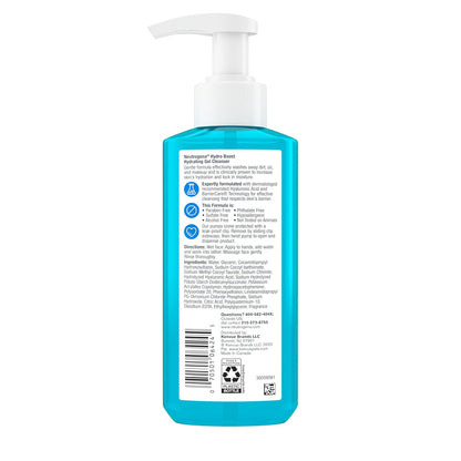 Hydro Boost Hydrating Face Wash &amp; Makeup Remover, Gentle Facial Cleanser Gel with Hyaluronic Acid, Locks Moisture for Soft Supple Skin, Hypoallergenic, Oil-Free, Soap-Free, 7.8 Fl Oz