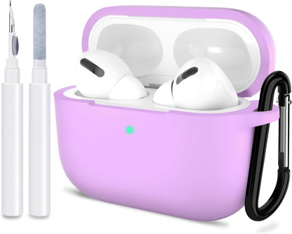 ATUAT for Airpods Pro 1St/2Nd Generation Case Cover, Protective Silicone Skin Accessories with Keychain for Women Men for Apple Airpods Pro 2019/2022 Charging Case,Front LED Visible-Midnight Green