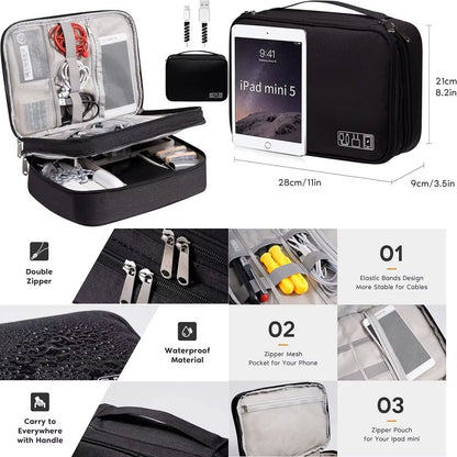 Storage Bagsportable Digital Storage Bag for USB Cables Electronics Travel Organizer Small Gadget Pouch with Multiple