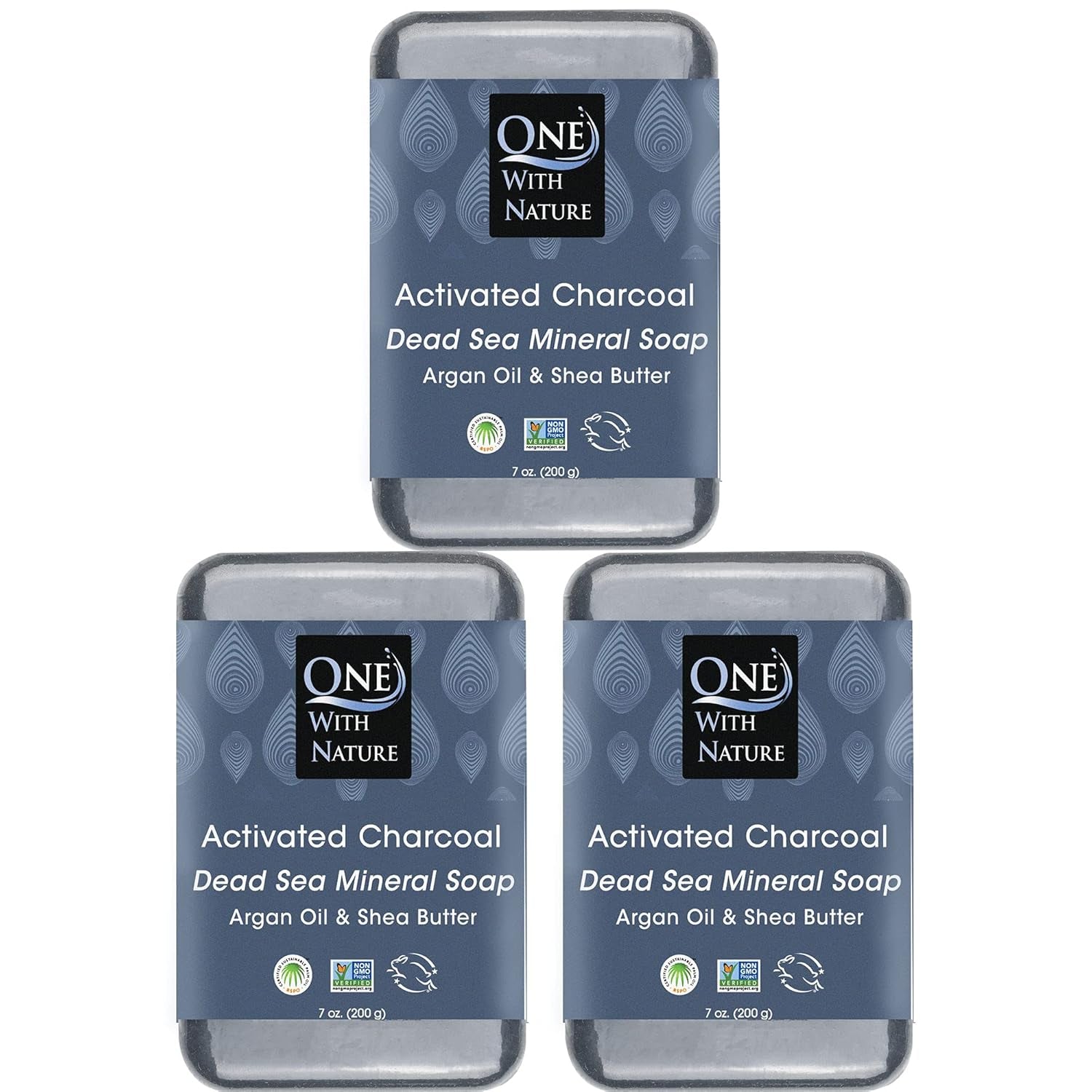 One with Nature Dead Sea Salt Lemon Sage Soap 4Oz 3-Pack – Purifying and Exfoliating Soap Bar with Dead Sea Minerals for Face &amp; Body, for Men &amp; Women