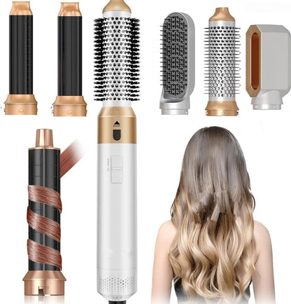 Hair Dryer Brush 5 in 1, Negative Ion Blow Dryer Brush Set -110,000 RPM High - Speed Hot Air Brush Air Styler Curling Wrap Air Curler, Curling Iron Hair Styling Tool for Straight Curl Drying Smoothing