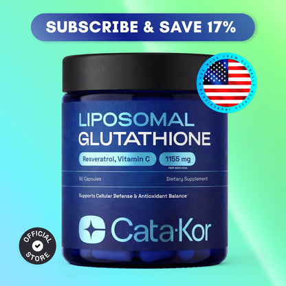 Cata-Kor Liposomal Glutathione Supplement – 1155 Mg | Vitamin C | Riboflavin (B2) | Selenium | Resveratrol Complex – Supports Antioxidant Defense &amp; Cellular Health – Vitamin Dietary Supplement